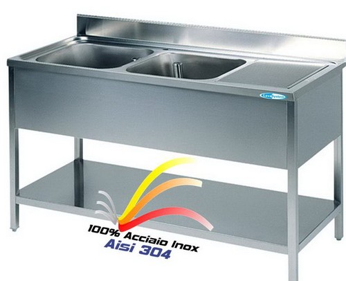Lavello cm140x60x85 acciaio - lavello,